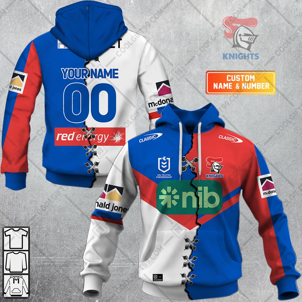 NRL Newcastle Knights Custom Name Number 2021 ANZAC Jersey T-Shirt